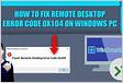 Fix Remote Desktop Error Code 0x on Windows compute